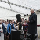 King Harald gives the first speech of the journey. Photo: Lise Åserud, NTB scanpix